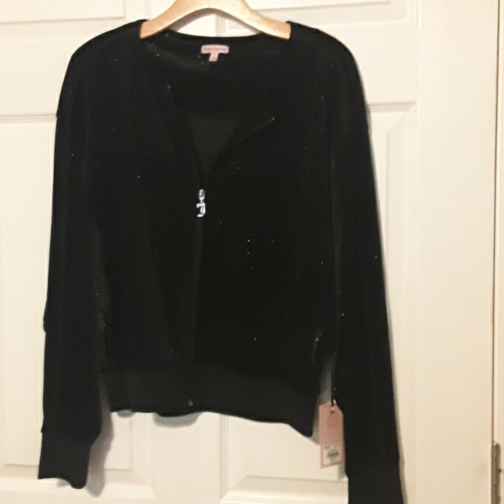 Juicy Couture size large black with sparkles jacke